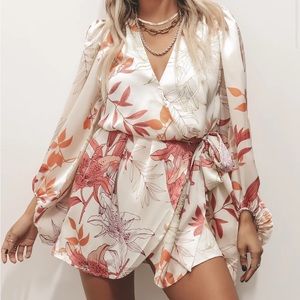 Amazing Lace Satin Wrap Dress